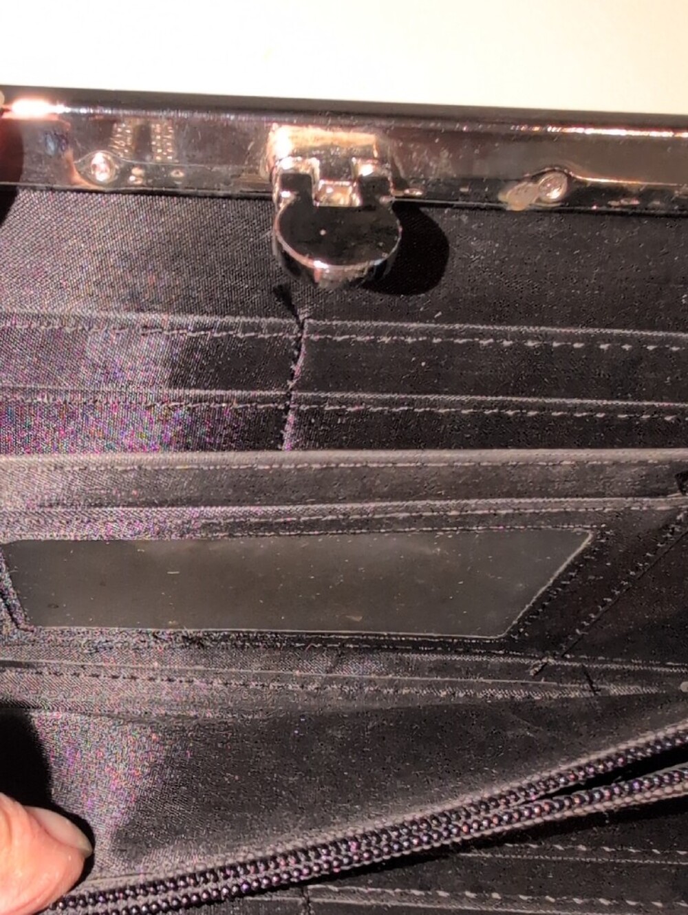 Black and Silver Floral Evening Clutch - Picture 10 of 10
